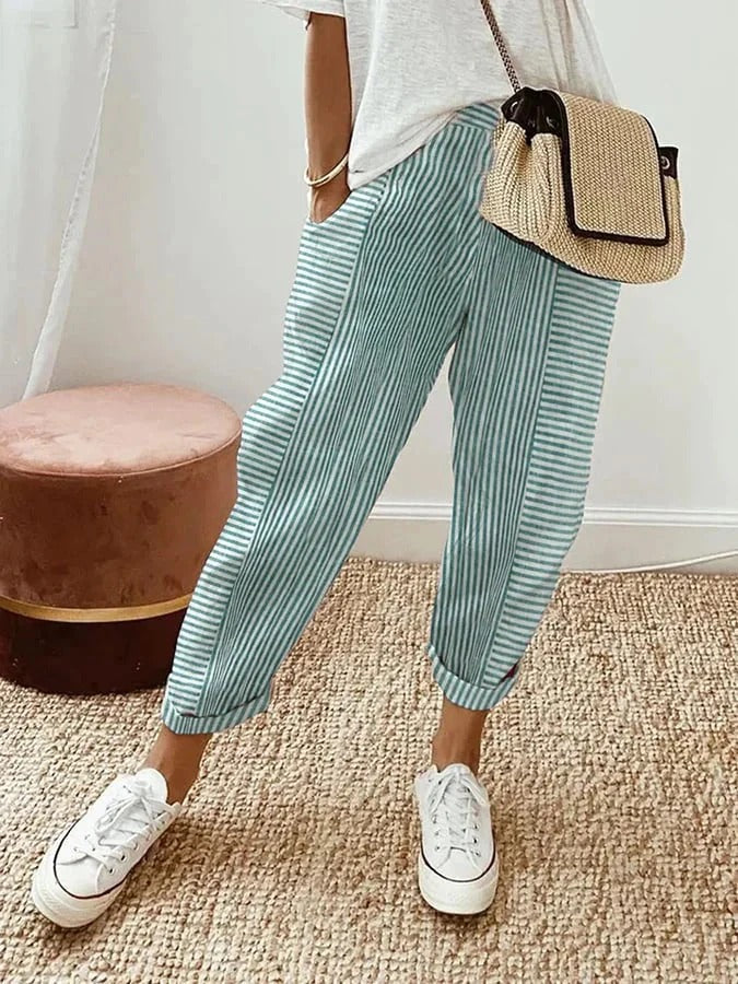 Vionne | Striped Drawstring Pants