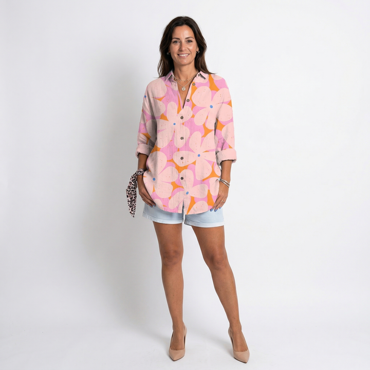 MELODIE™ – Elegant Floral Button Shirt