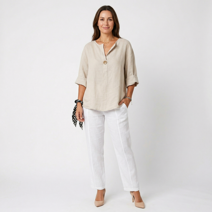NAYLA™ - Casual V-Neck Blouse