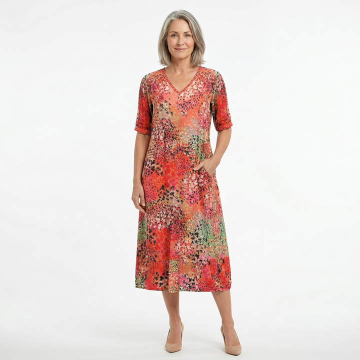 Alira | Elegant Printed Midi Dress