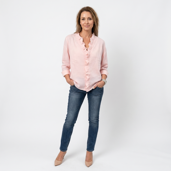 Elaira | V-Neck Ruffle Blouse