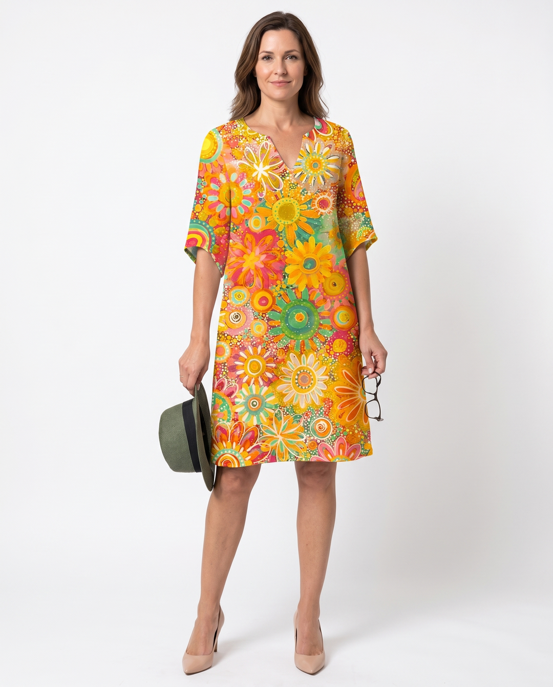 Nira | Vibrant Floral Midi Dress