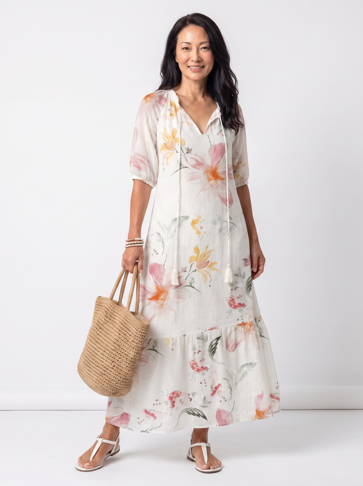Tierelle™ ティアード 花柄ワンピース