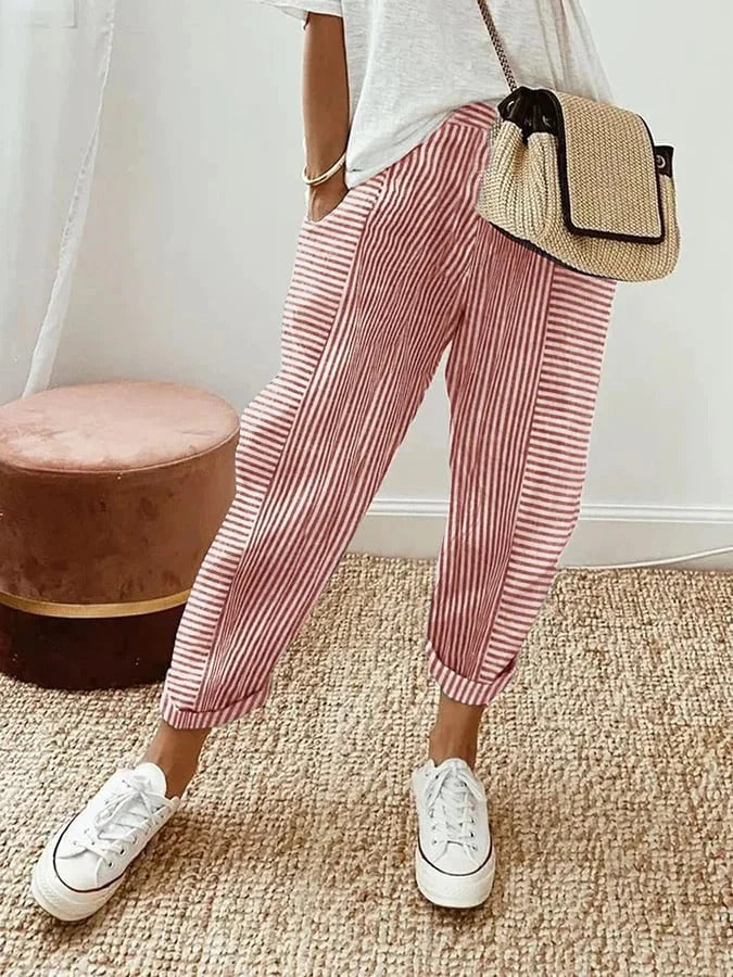 Vionne | Striped Drawstring Pants